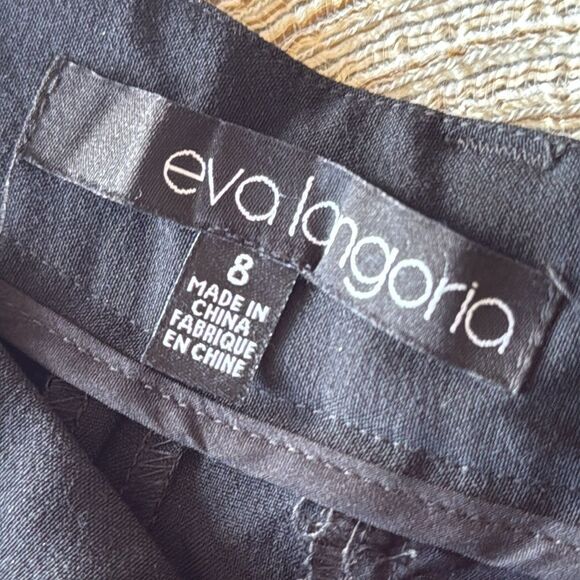 Eva Longoria Slim Fit‎ Ankle Pants Black Size 8 Side Zipper Stretch NWT - Picture 4 of 7